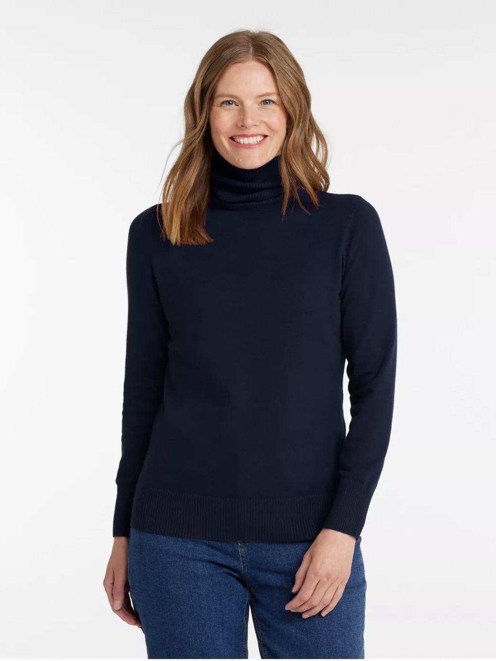 Black LL Bean cotton-cashmere Turtleneck Sweater for Women